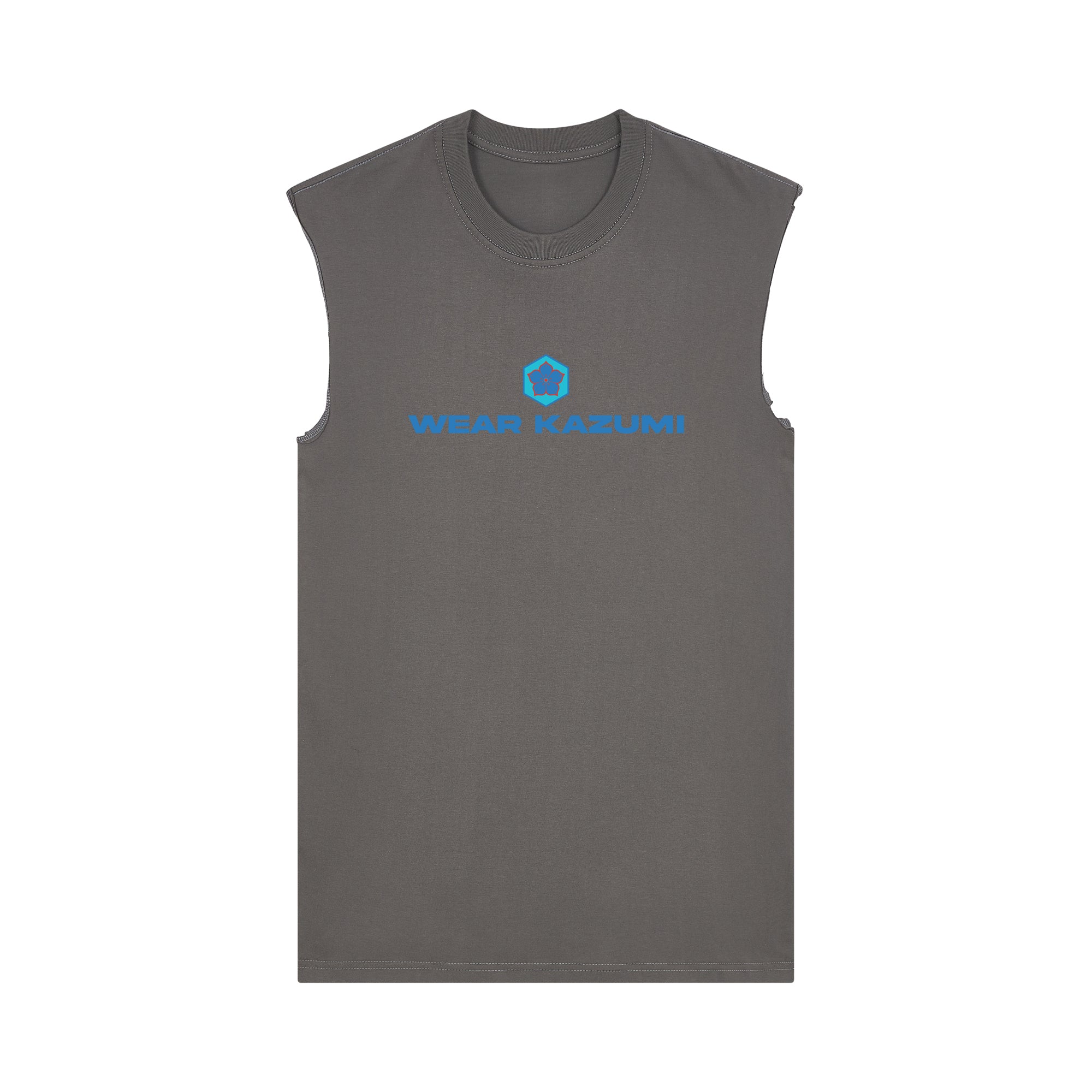 Ao-Neko Muscle Tee — Gray Front | Wear Kazumi