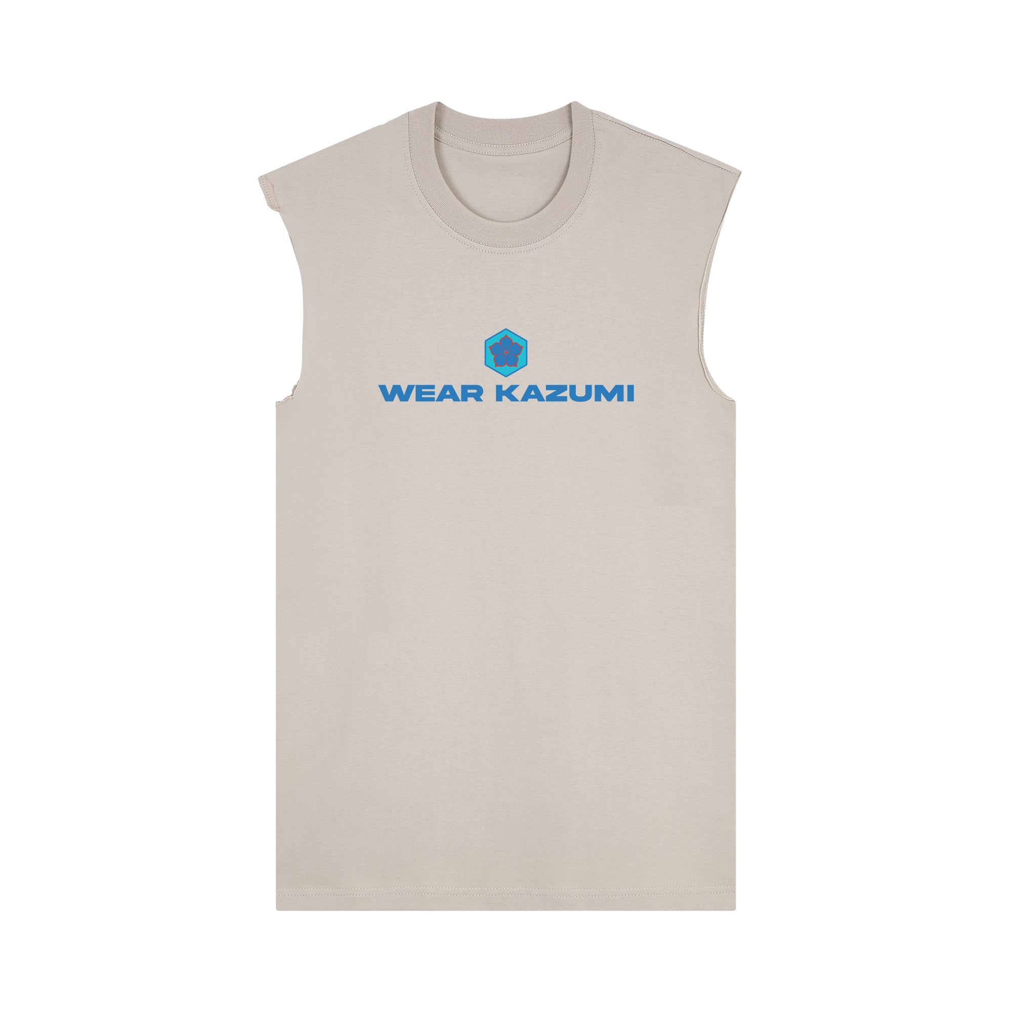 Ao-Neko Muscle Tee — Oat Front | Wear Kazumi