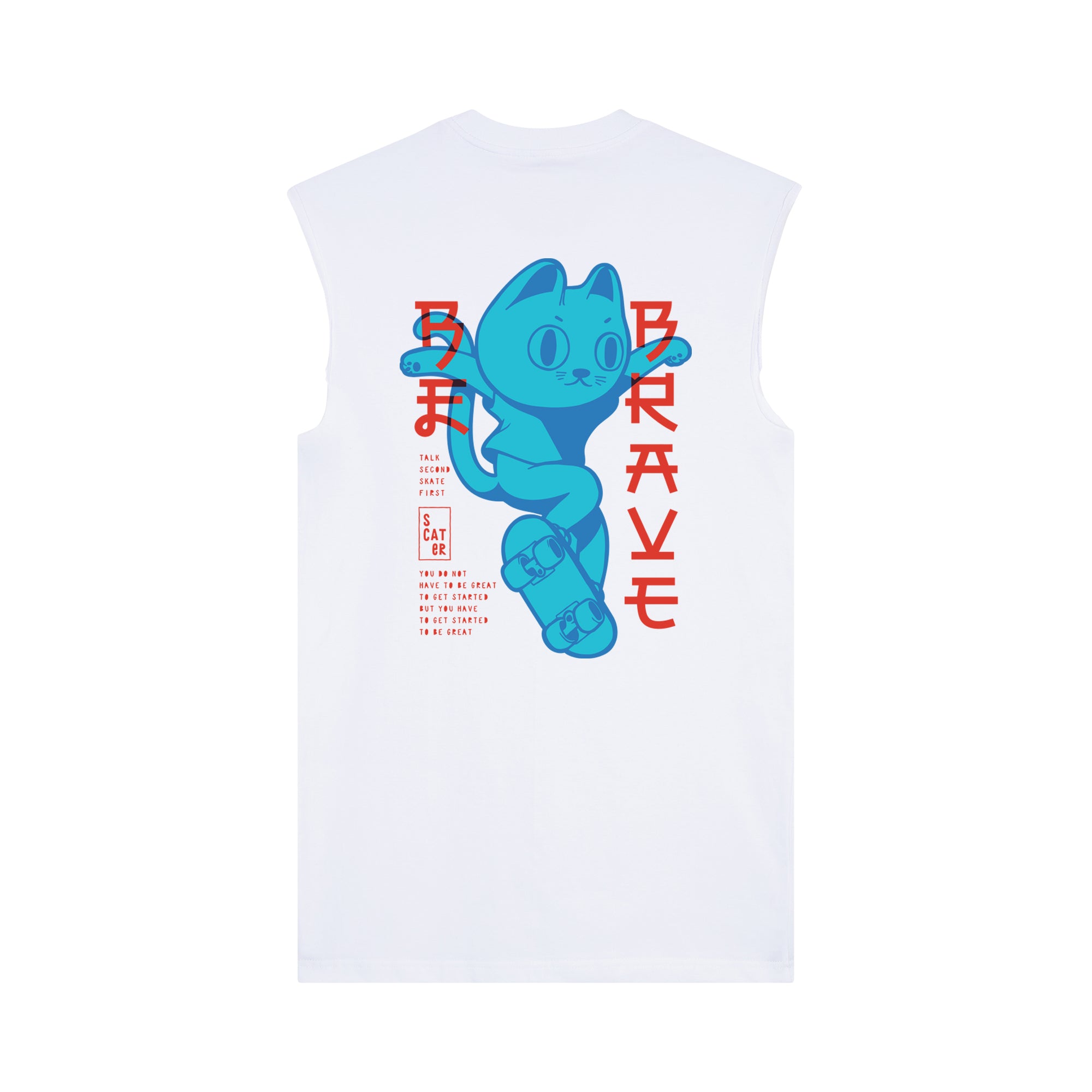 Ao-Neko Muscle Tee — White Back | Wear Kazumi
