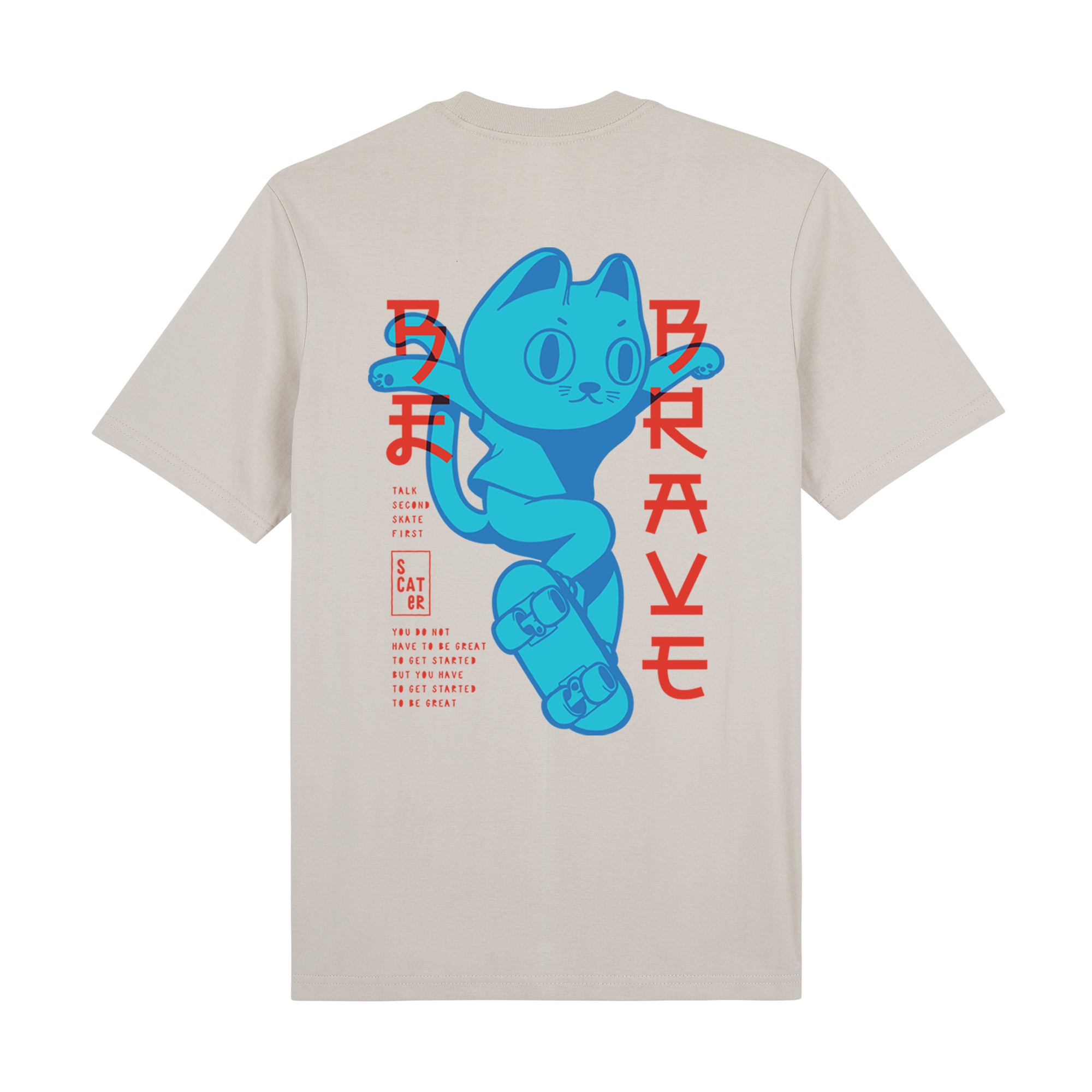 Ao-Neko Premium T-Shirt — Beige Back | Wear Kazumi