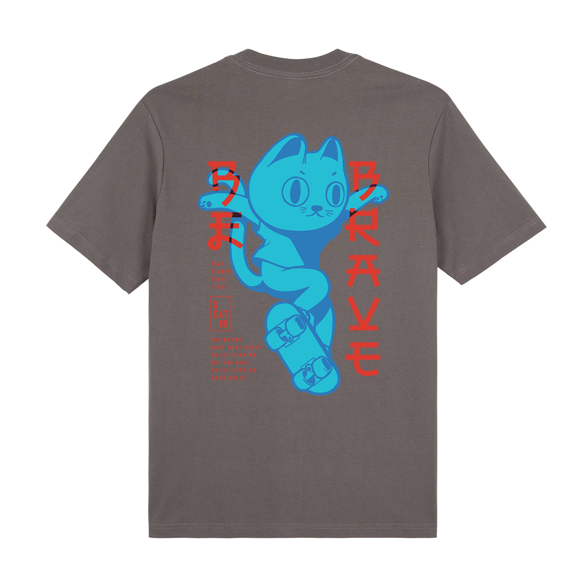 Ao-Neko Premium T-Shirt — Gray Back | Wear Kazumi