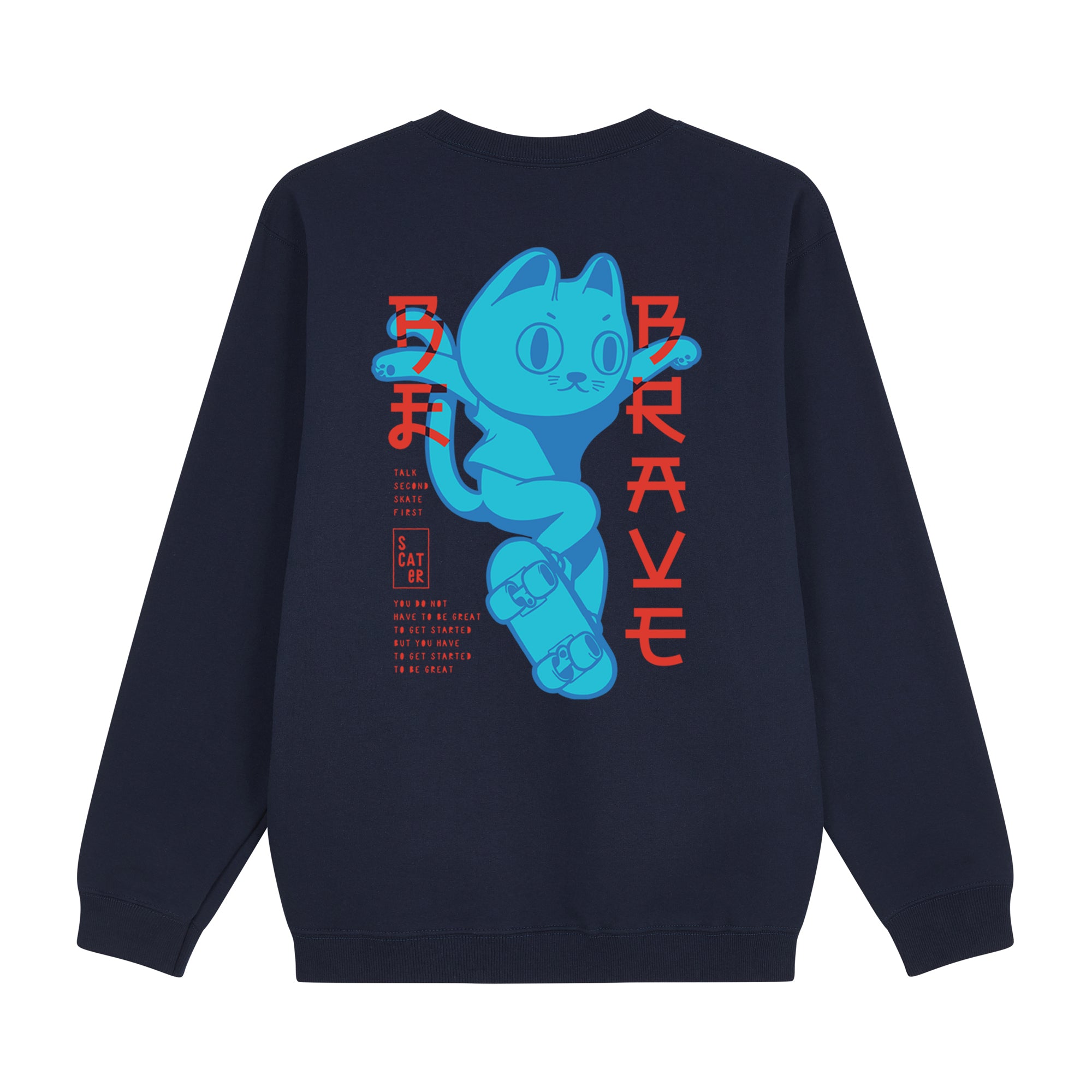 Ao-Neko Sweatshirt — Navy Back | Wear Kazumi