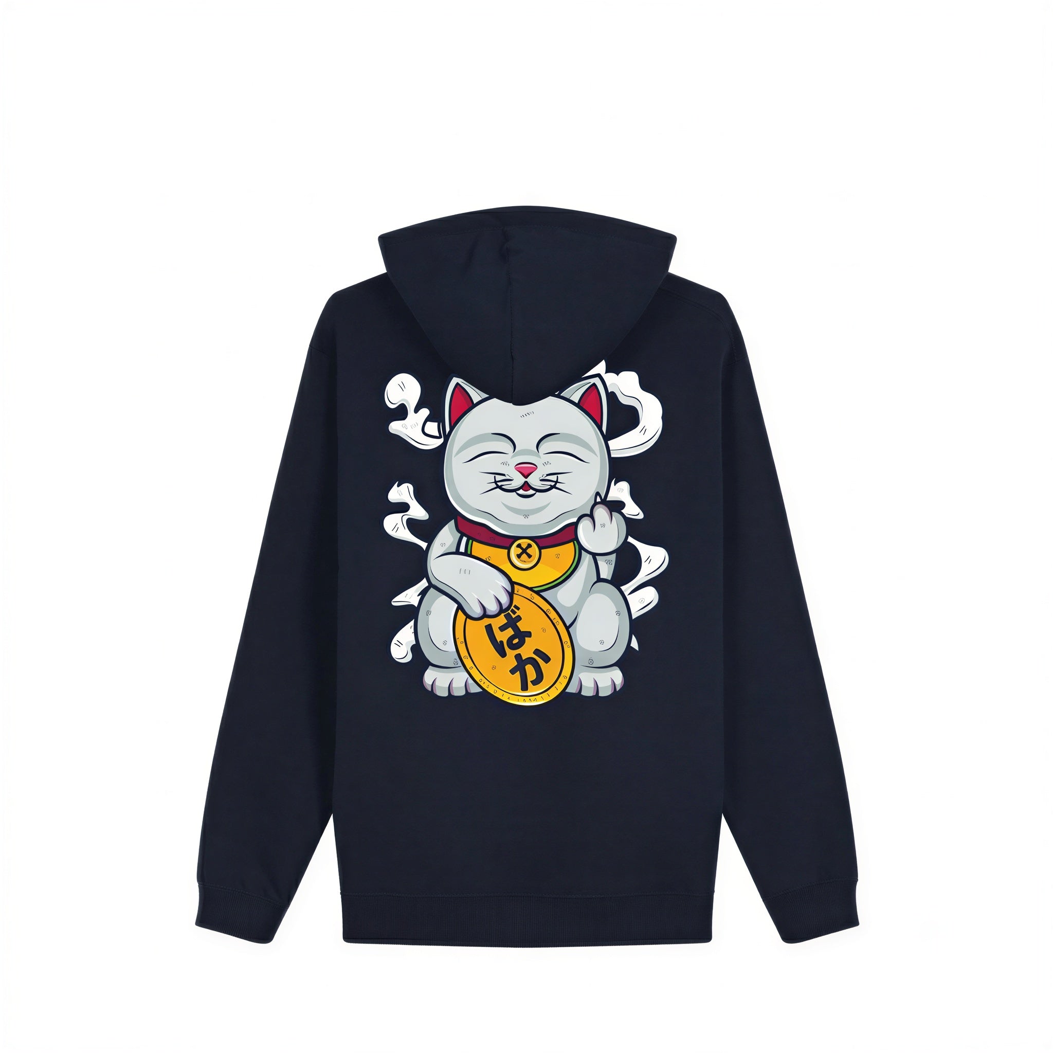 Baka Neko Hoodie — Navy Blue Back | Wear Kazumi