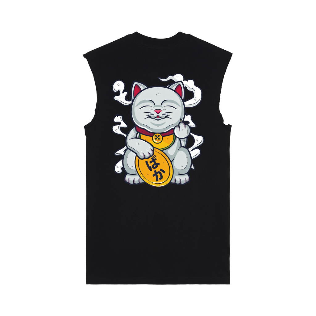 Baka Neko Muscle Tee — Black Back | Wear Kazumi