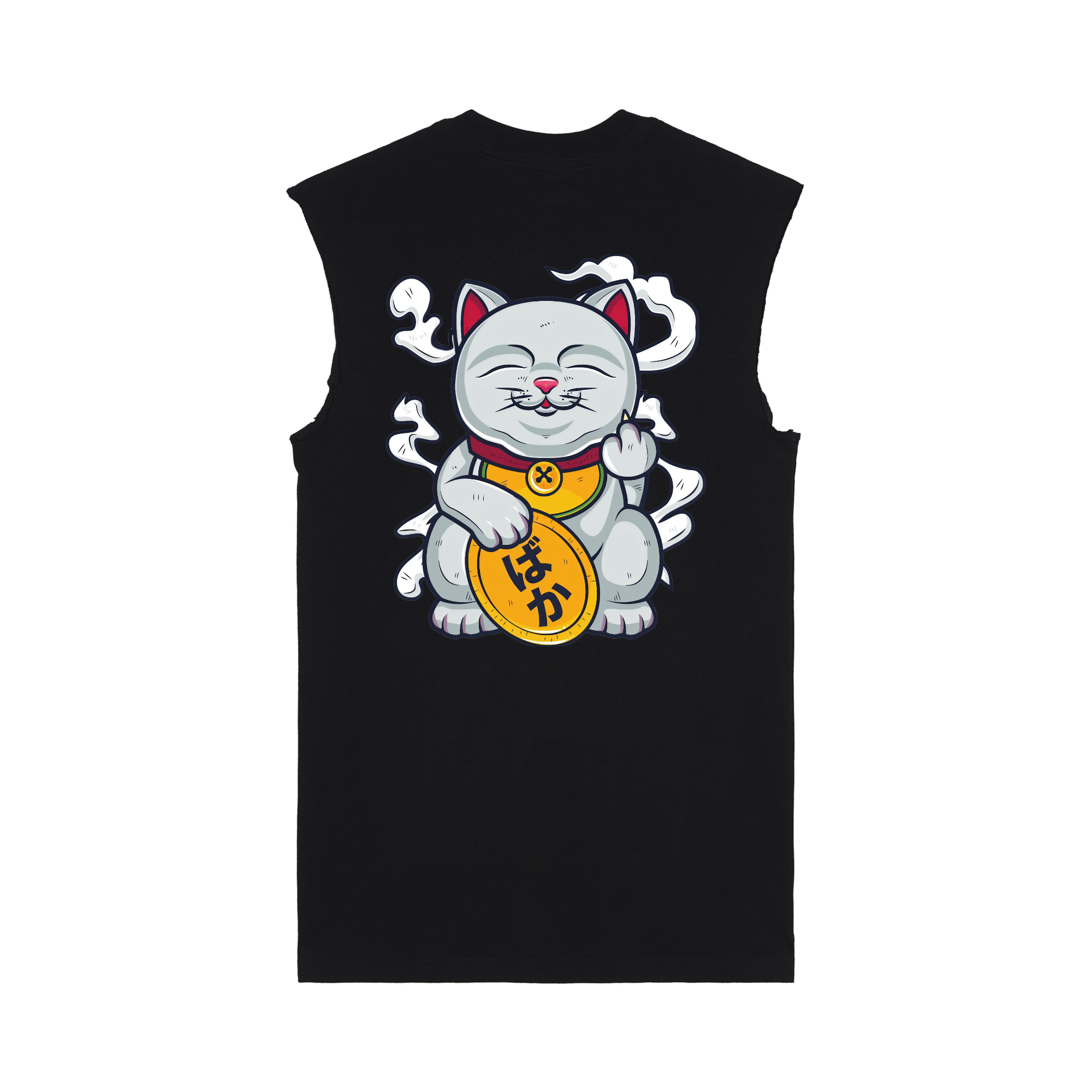 Baka Neko Muscle Tee — Black Back | Wear Kazumi