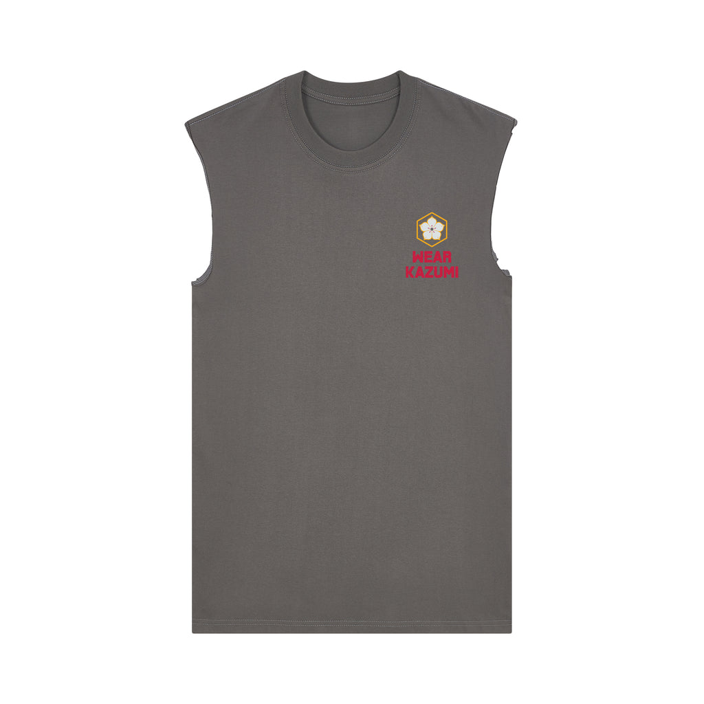 Baka Neko Muscle Tee — Gray Front | Wear Kazumi