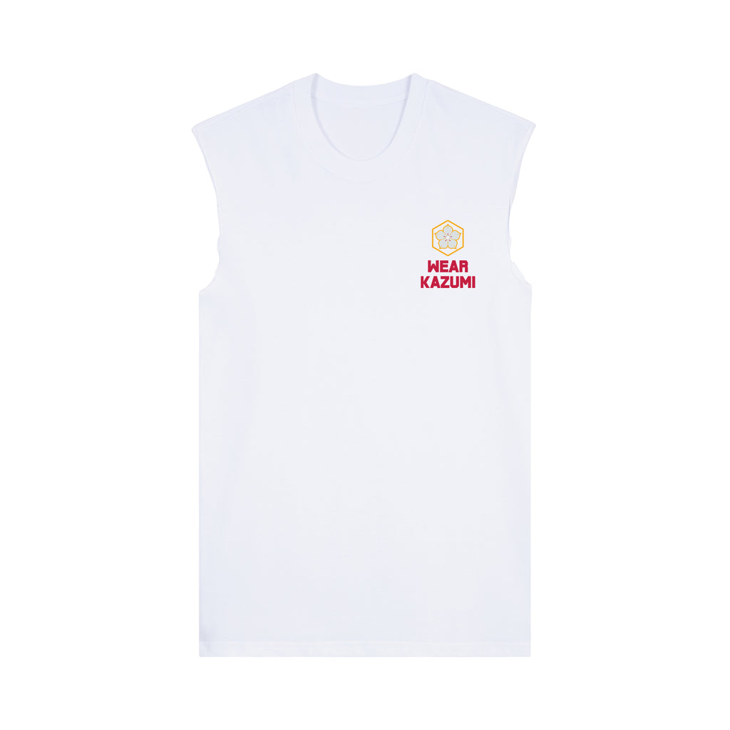 Baka Neko Muscle Tee — White Front | Wear Kazumi