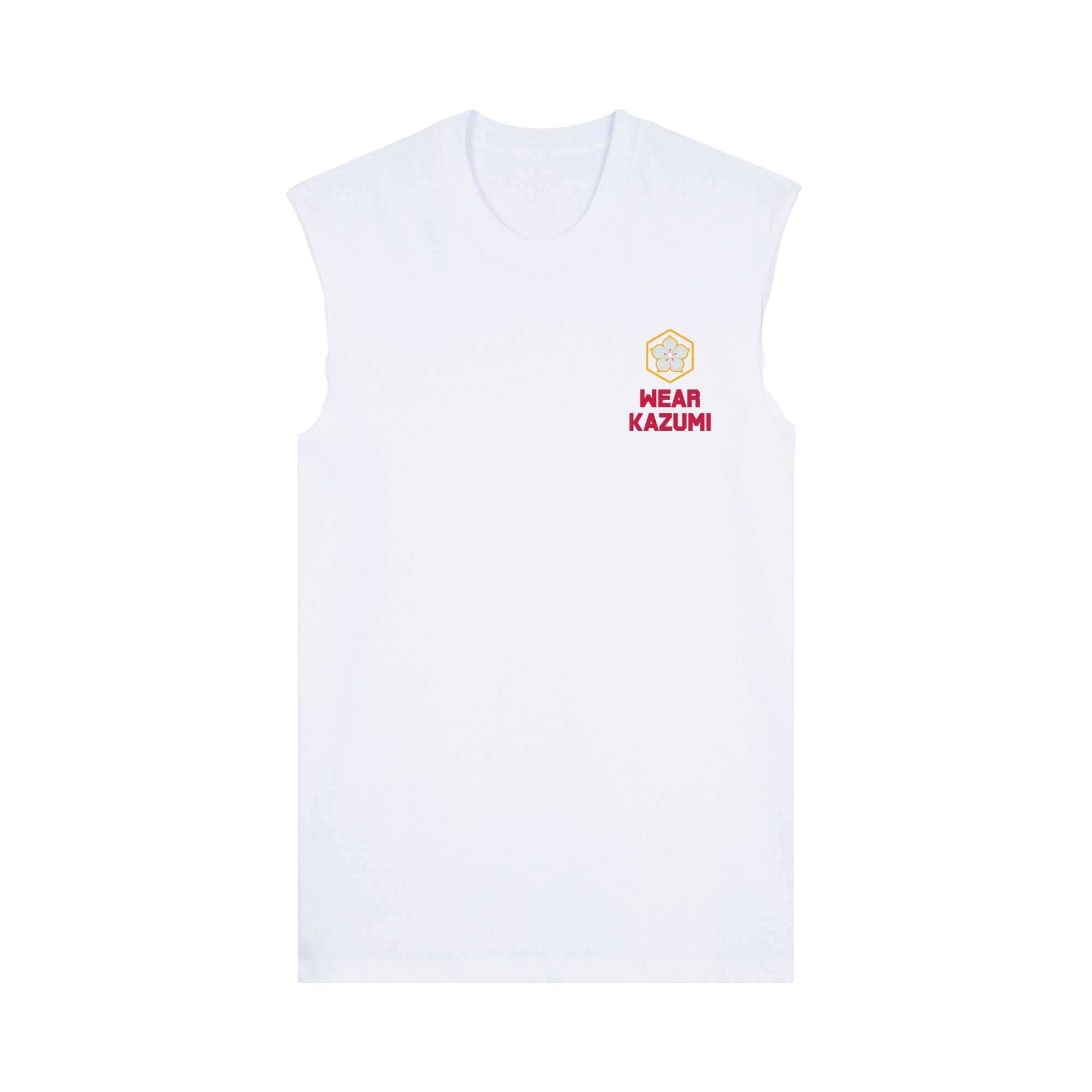 Baka Neko Muscle Tee — White Front | Wear Kazumi