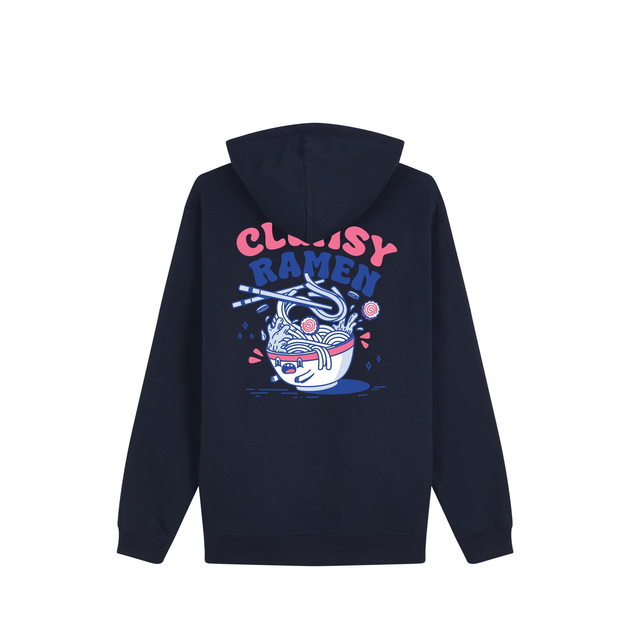 Clumsy Ramen Hoodie — Navy Back | Wear Kazumi