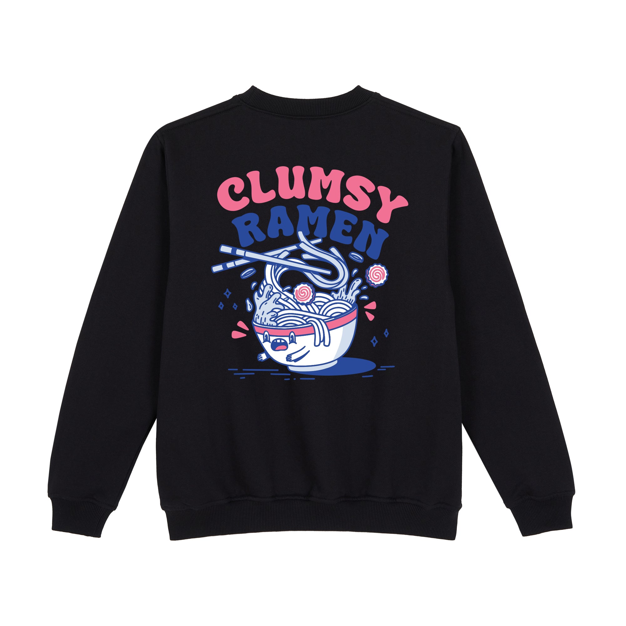Clumsy Ramen Sweatshirt — Black Back | Wear Kazumi