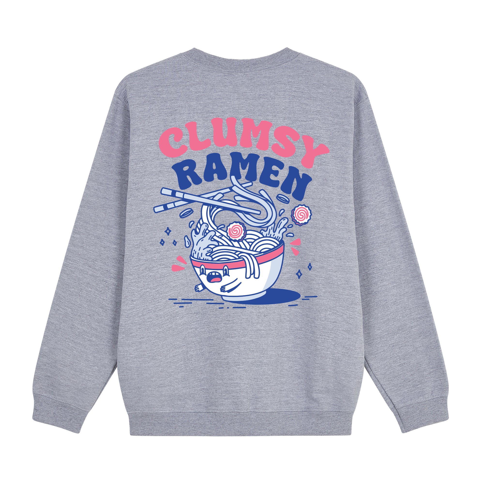 Clumsy Ramen Sweatshirt — Gray Back | Wear Kazumi