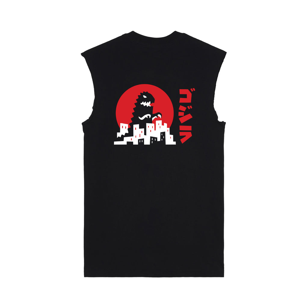 Godzilla Muscle Tee — Black Back | Wear Kazumi