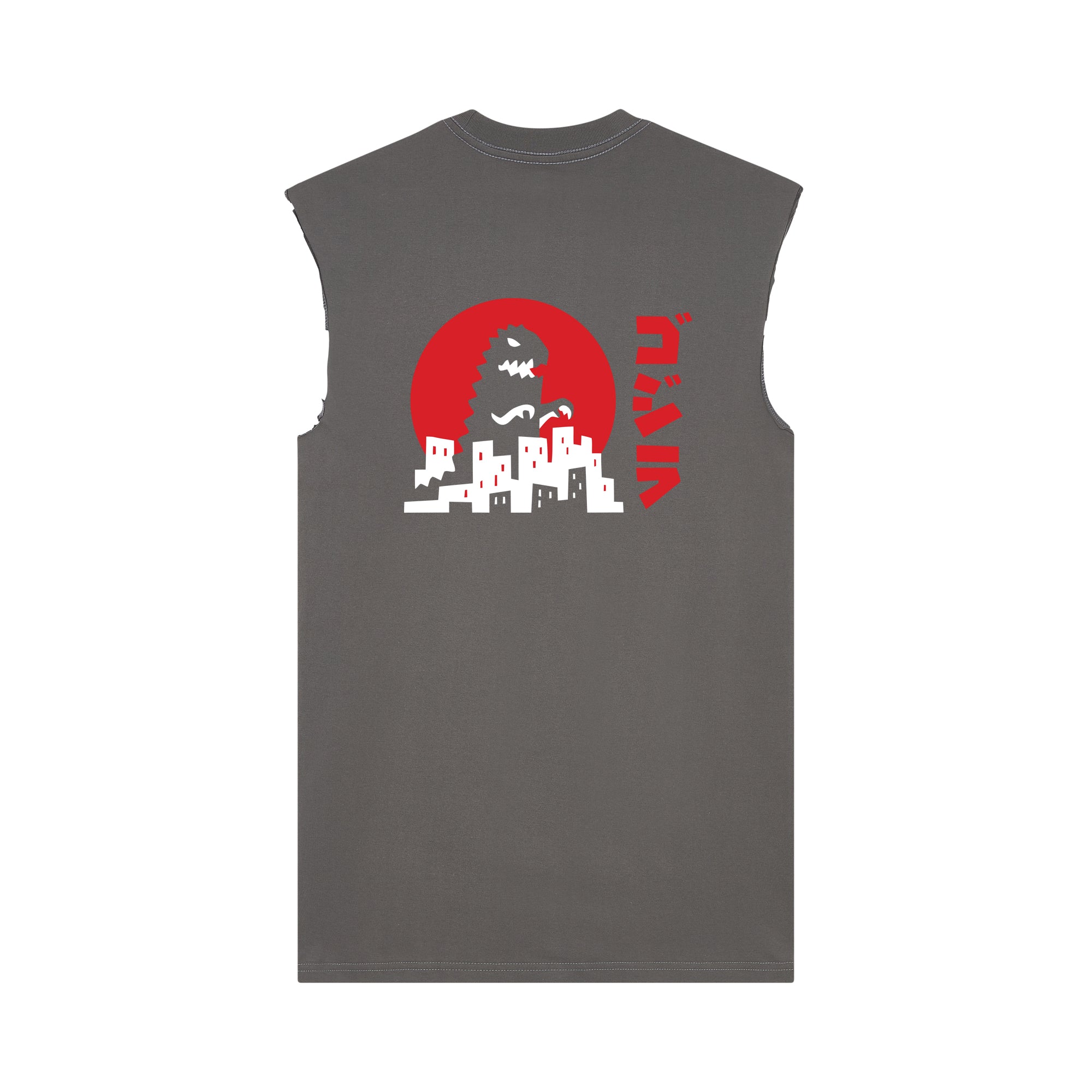 Godzilla Muscle Tee — Gray Back | Wear Kazumi