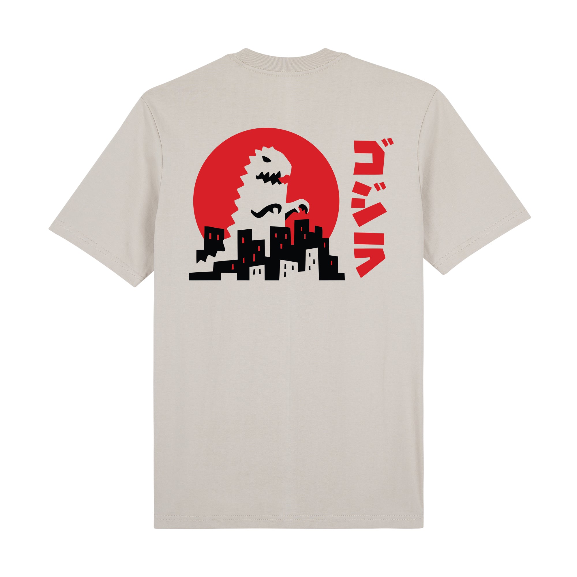Godzilla Premium T-Shirt — Beige Back | Wear Kazumi