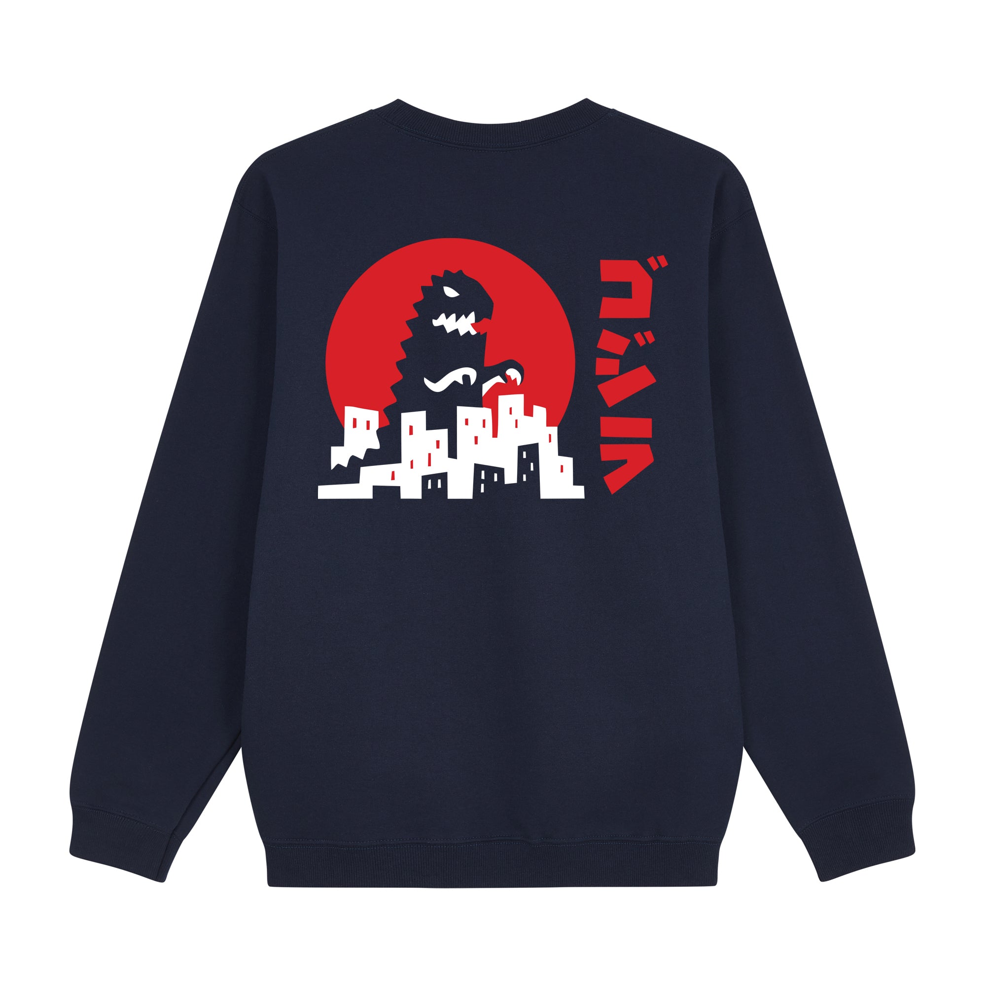 Godzilla Sweatshirt — Navy Back | Wear Kazumi