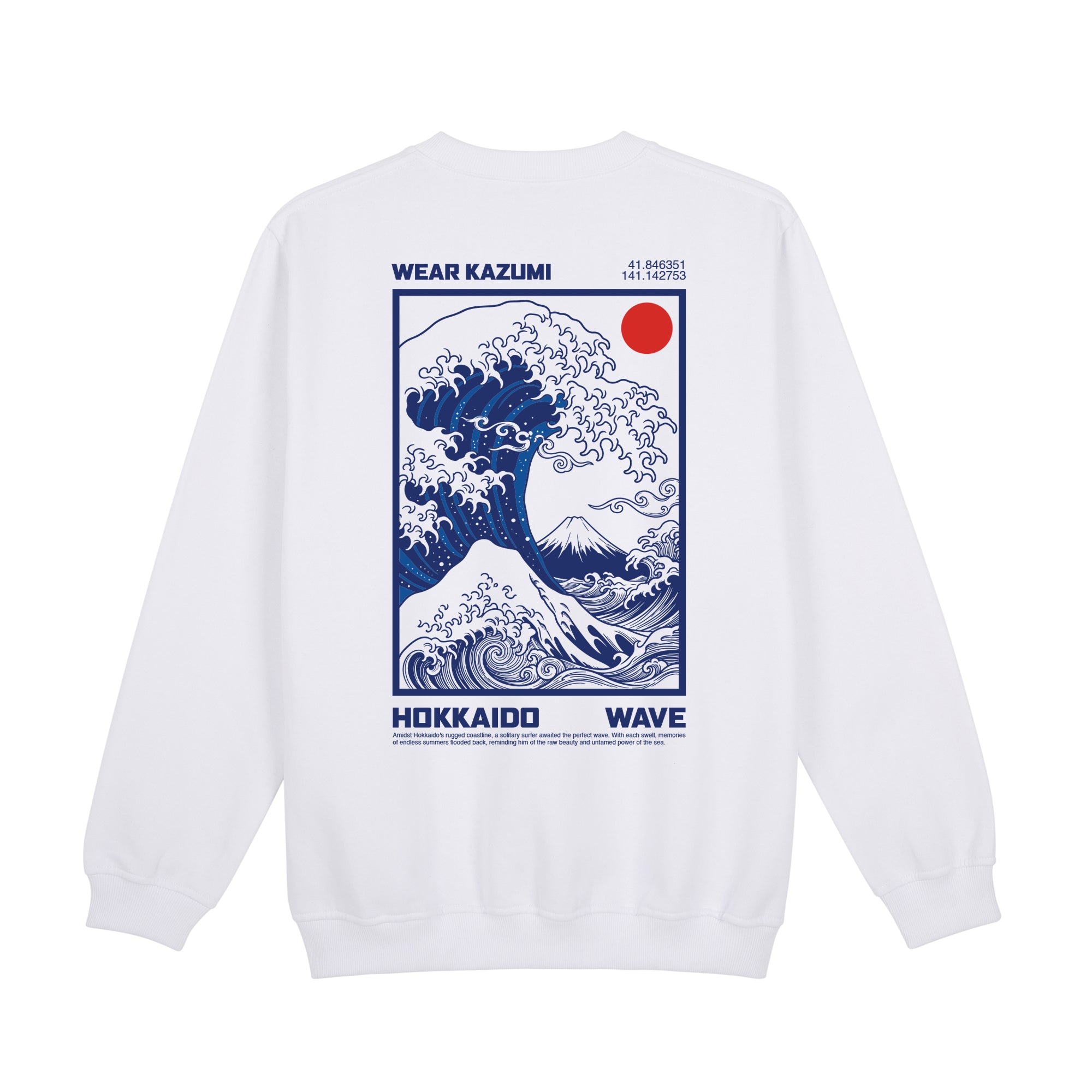 Great Wave Sweatshirt — White Back | Wear Kazumi