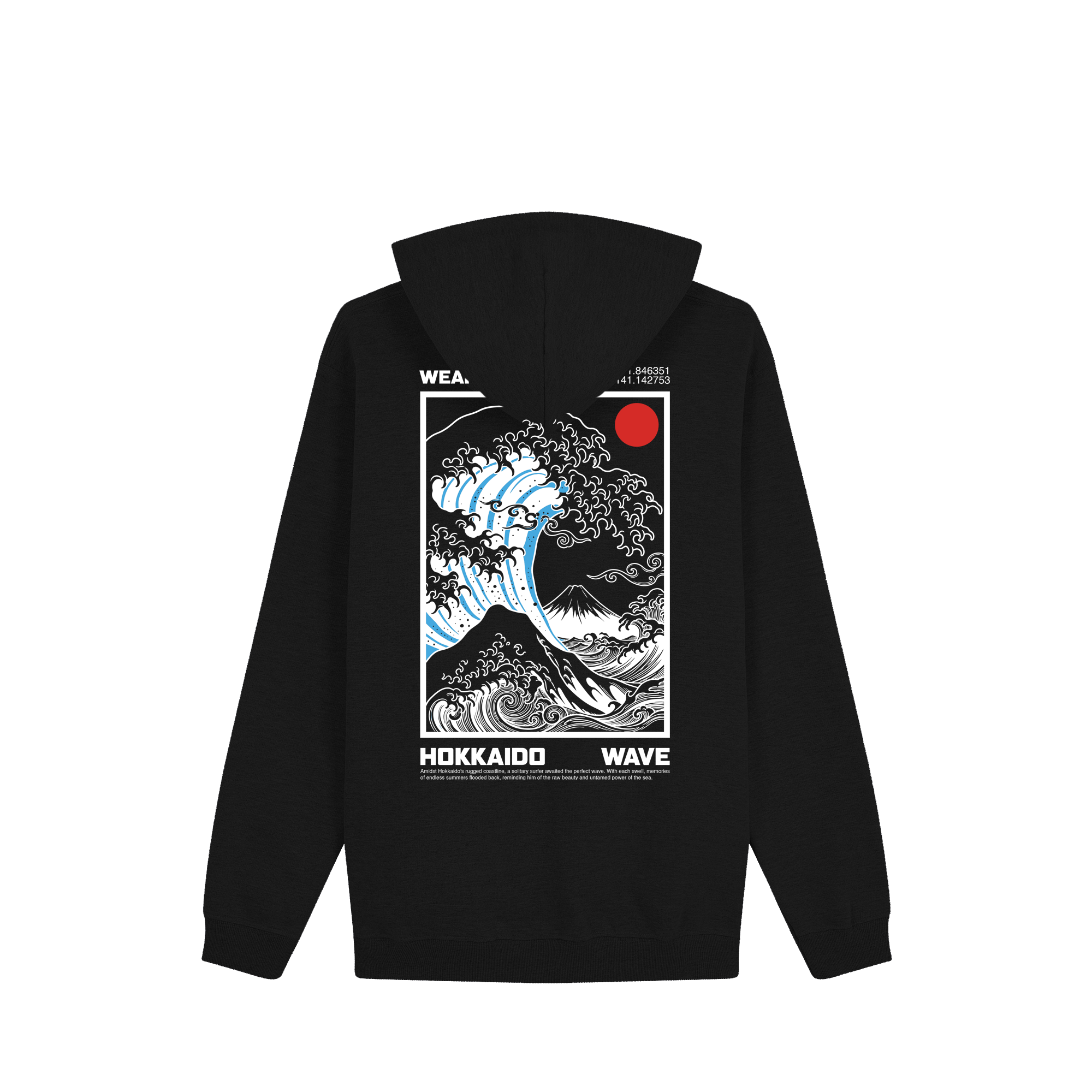 Great Wave Hoodie — Black Back | Wear Kazumi