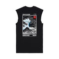 Great Wave Muscle Tee — Black Back | Wear Kazumi