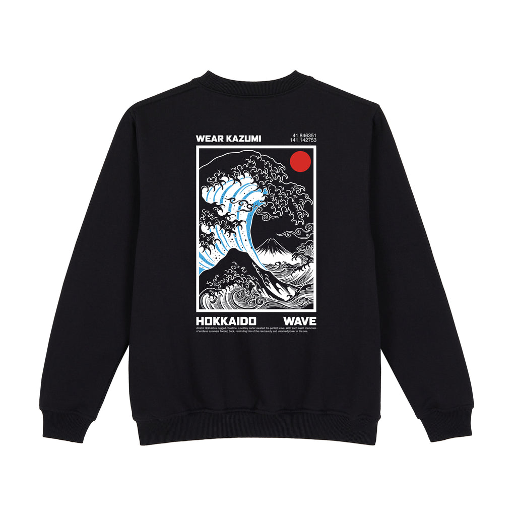Great Wave Sweatshirt — Black Back | Wear Kazumi