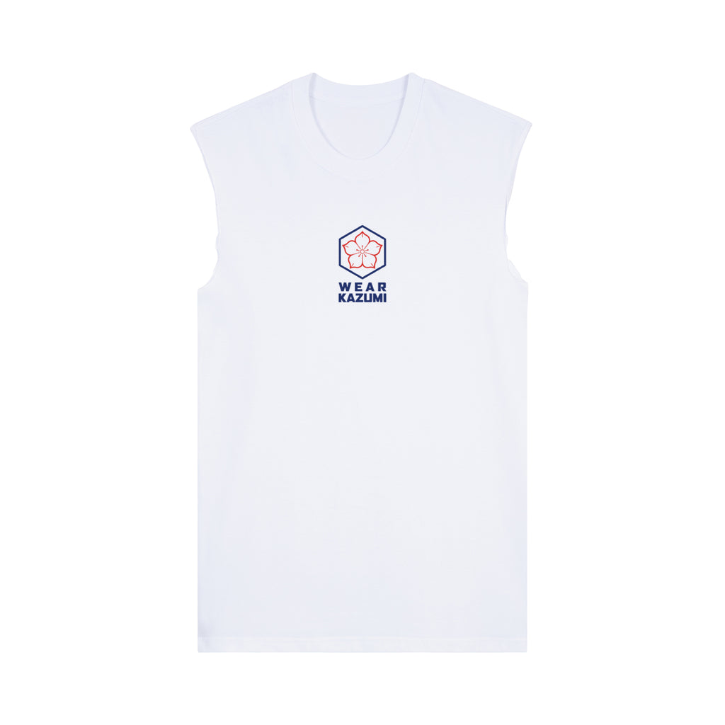 Great Wave Muscle Tee — White Front | Wear Kazumi