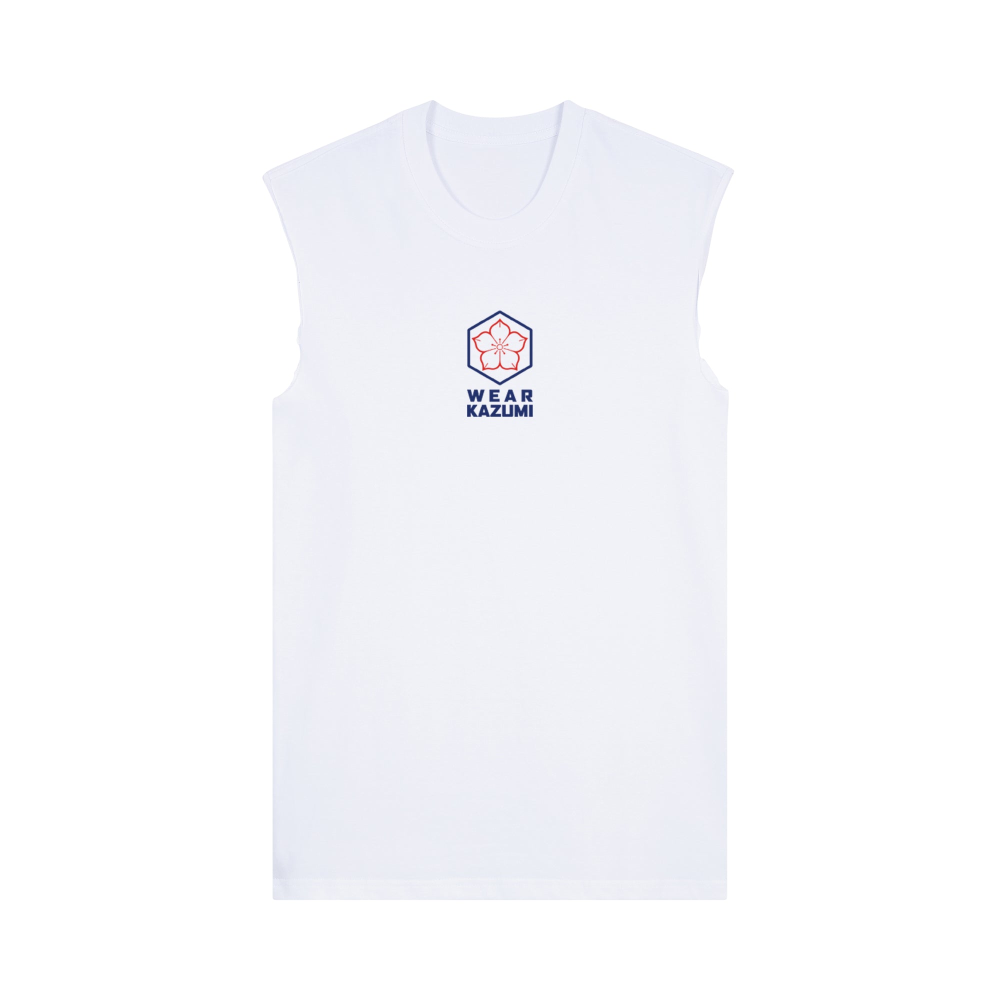 Great Wave Muscle Tee — White Front | Wear Kazumi
