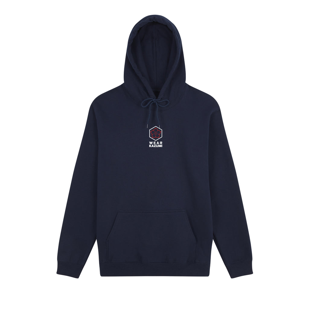 Great Wave Hoodie — Navy Blue Front | Wear Kazumi