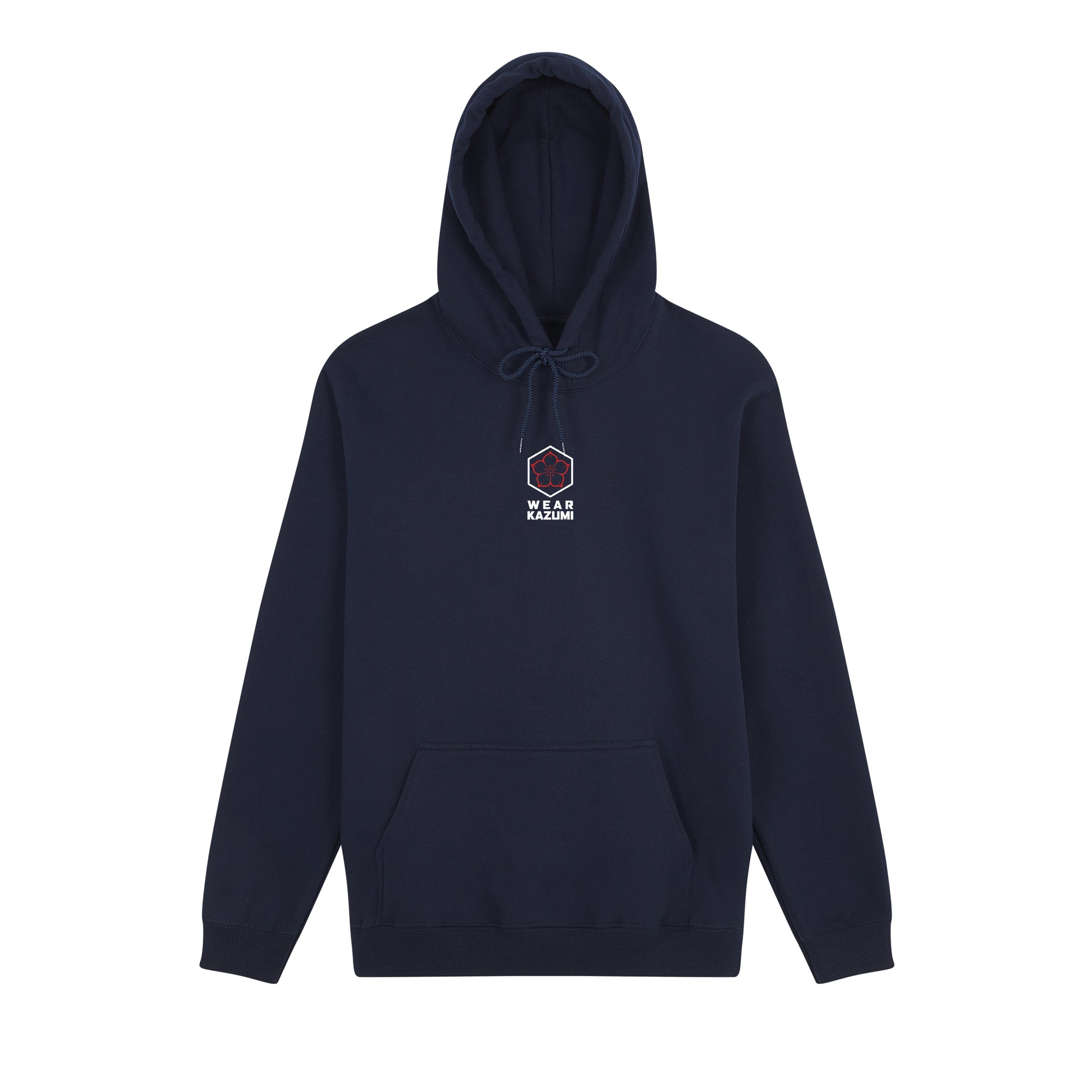 Great Wave Hoodie — Navy Blue Front | Wear Kazumi