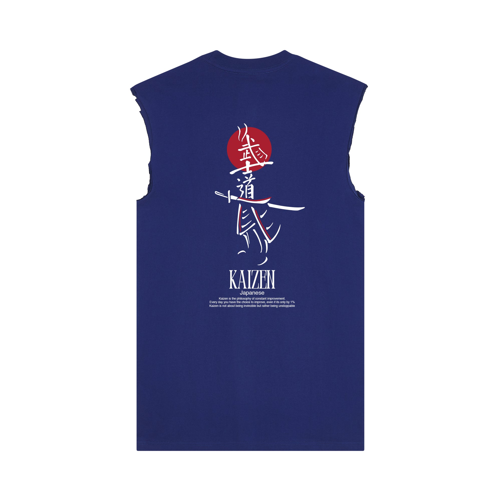 Kaizen Muscle Tee — Blue Back | Wear Kazumi