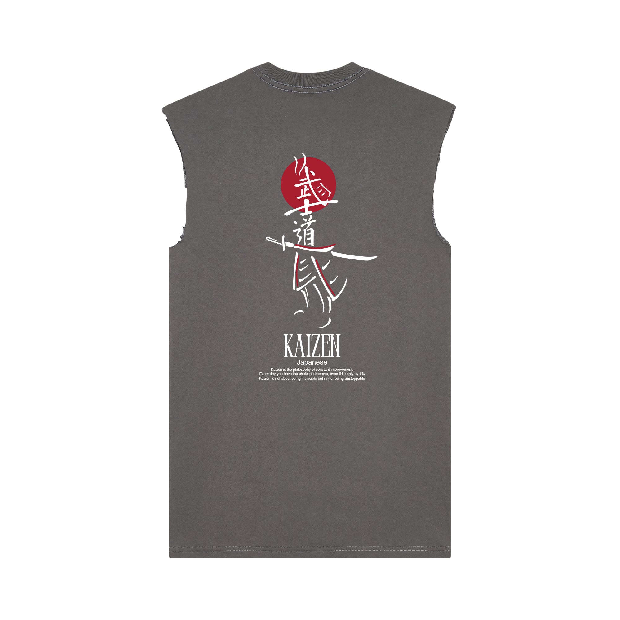 Kaizen Muscle Tee — Gray Back | Wear Kazumi