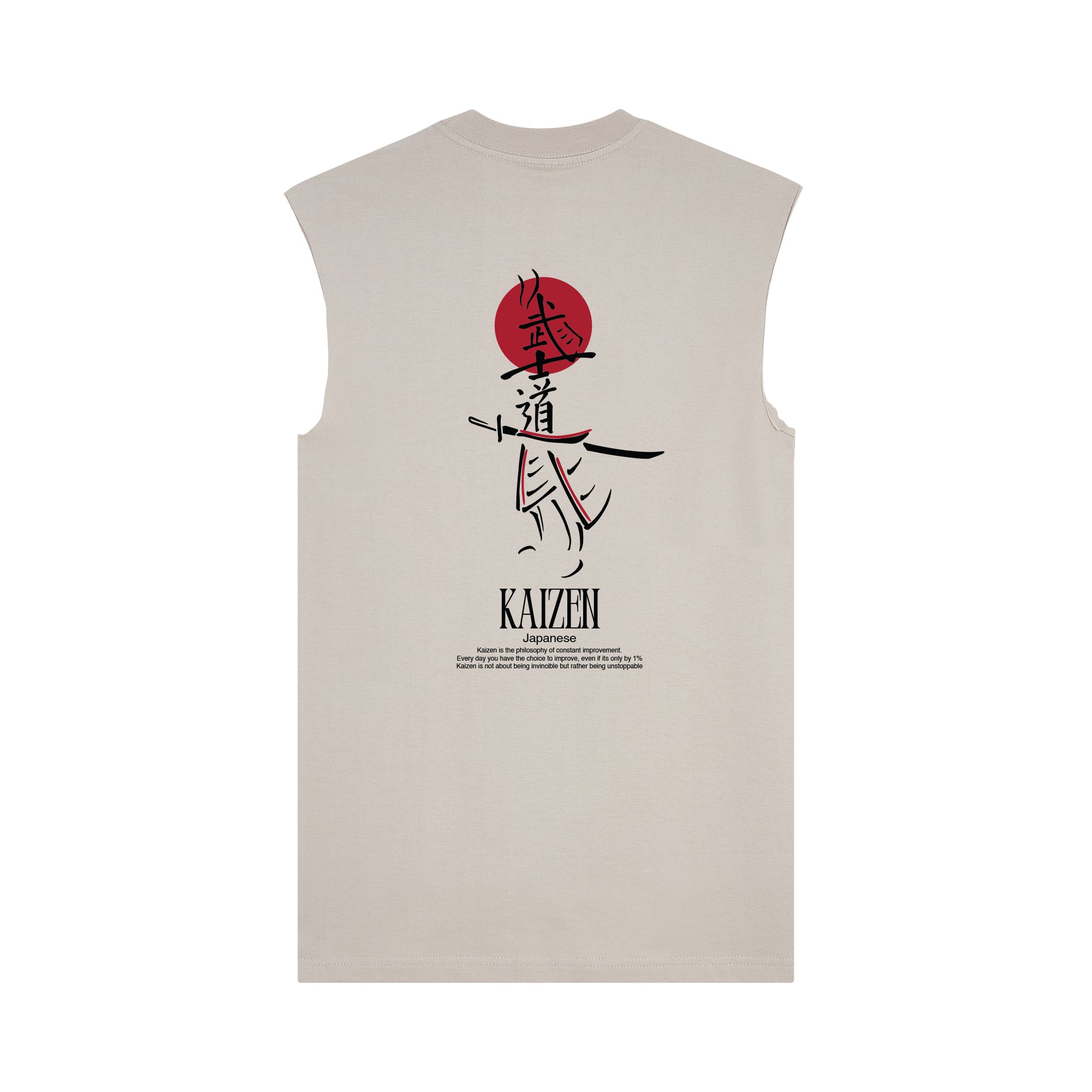 Kaizen Muscle Tee — Oat Back | Wear Kazumi