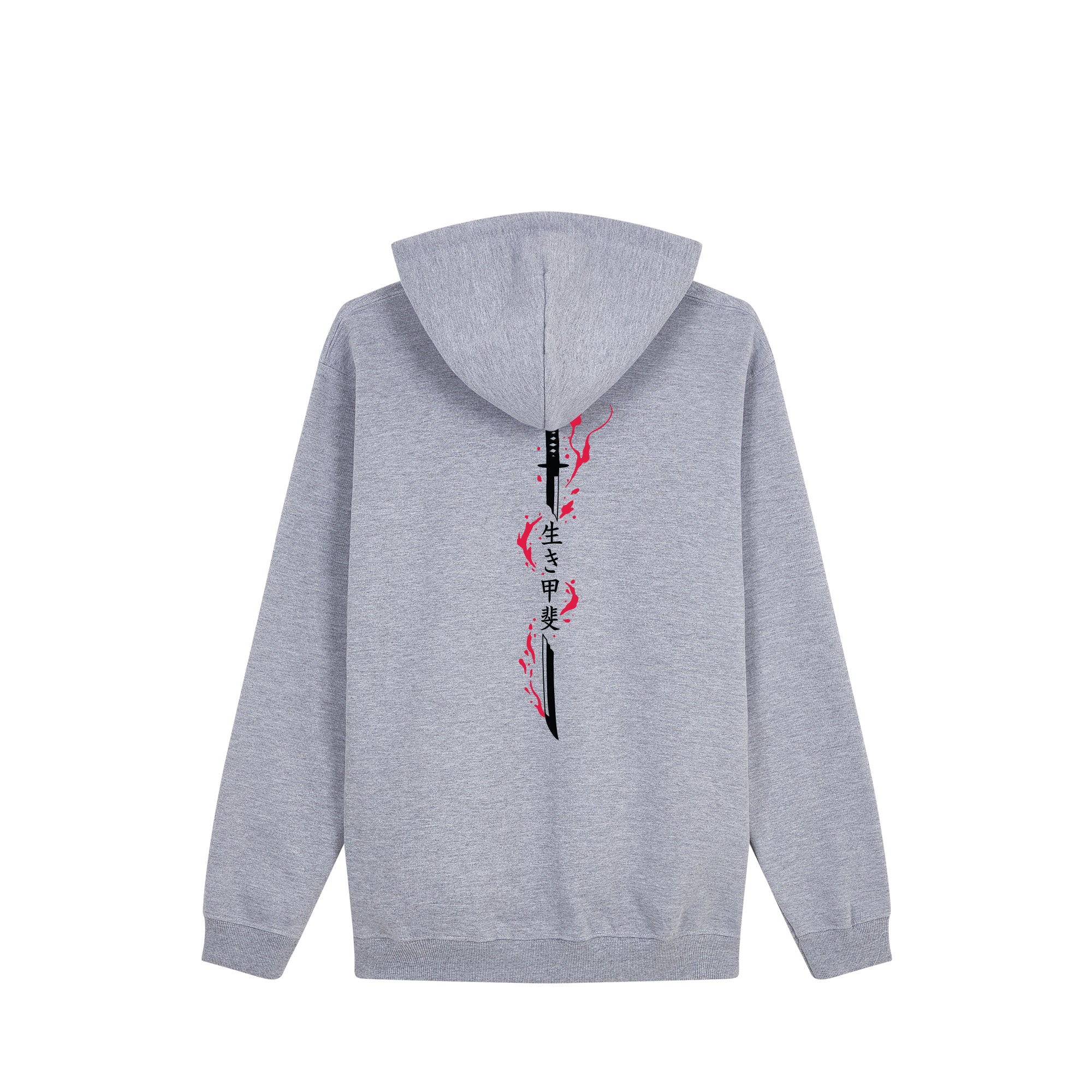 Katana Ikigai Hoodie — Gray Back | Wear Kazumi
