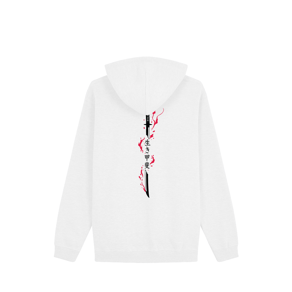 Katana Ikigai Hoodie — White Back | Wear Kazumi