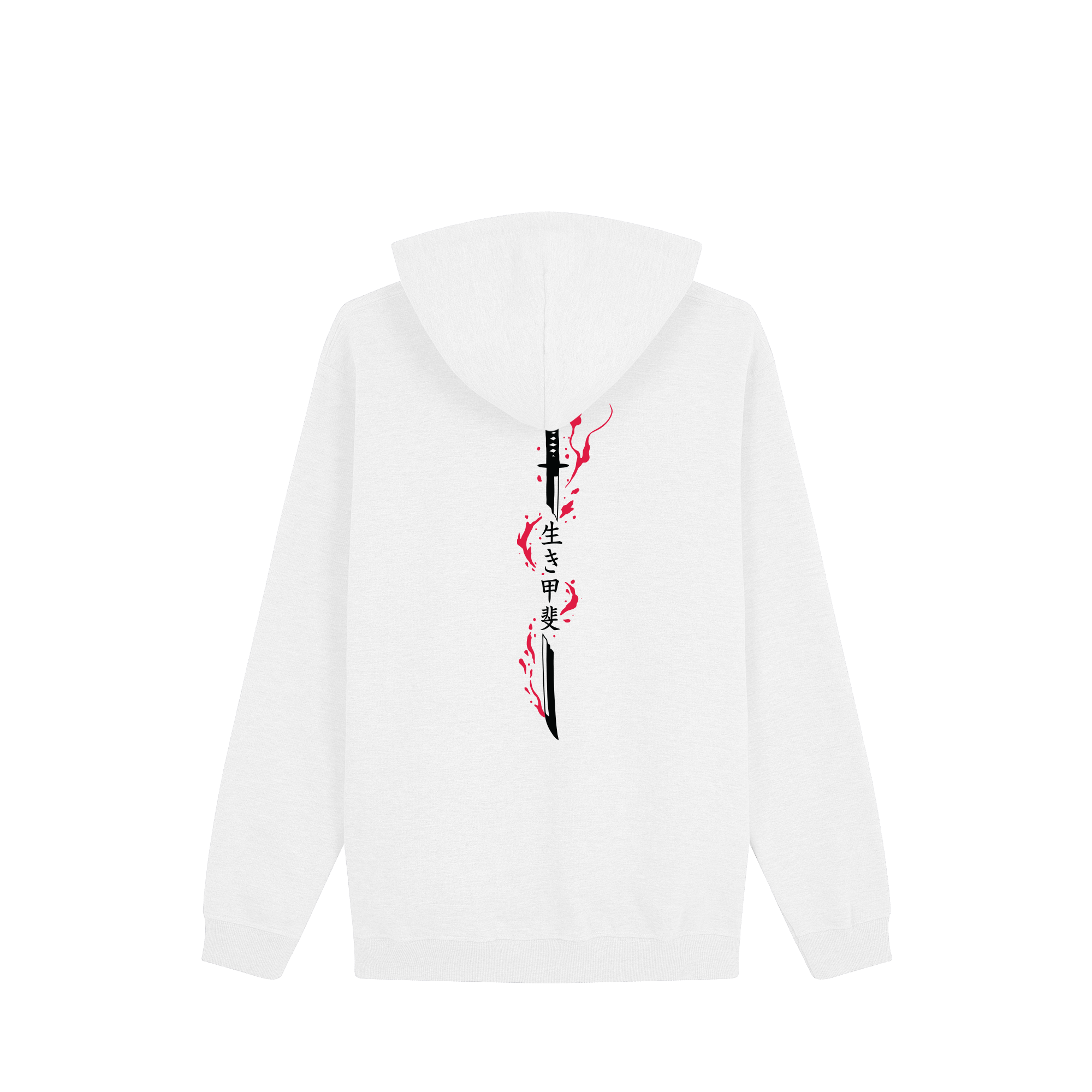Katana Ikigai Hoodie — White Back | Wear Kazumi