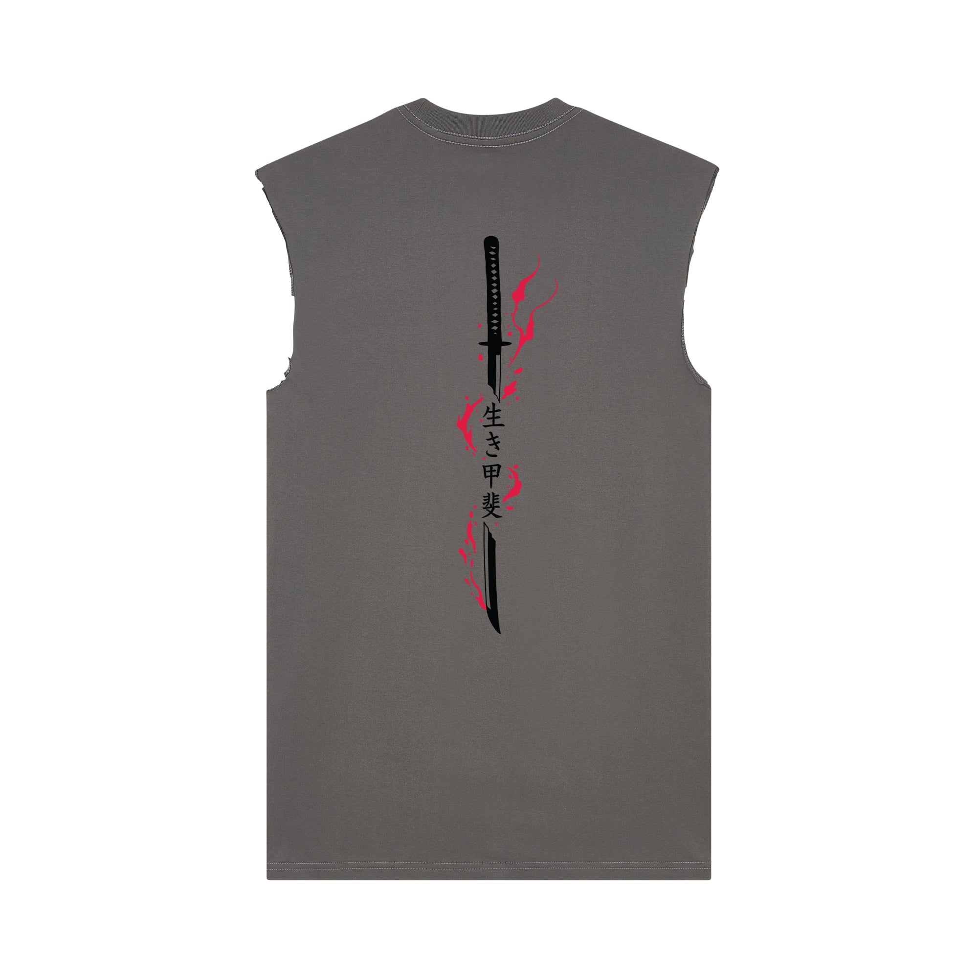 Katana Ikigai Muscle Tee — Gray Back | Wear Kazumi
