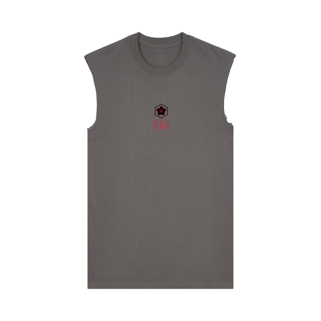 Katana Ikigai Muscle Tee — Gray Front | Wear Kazumi