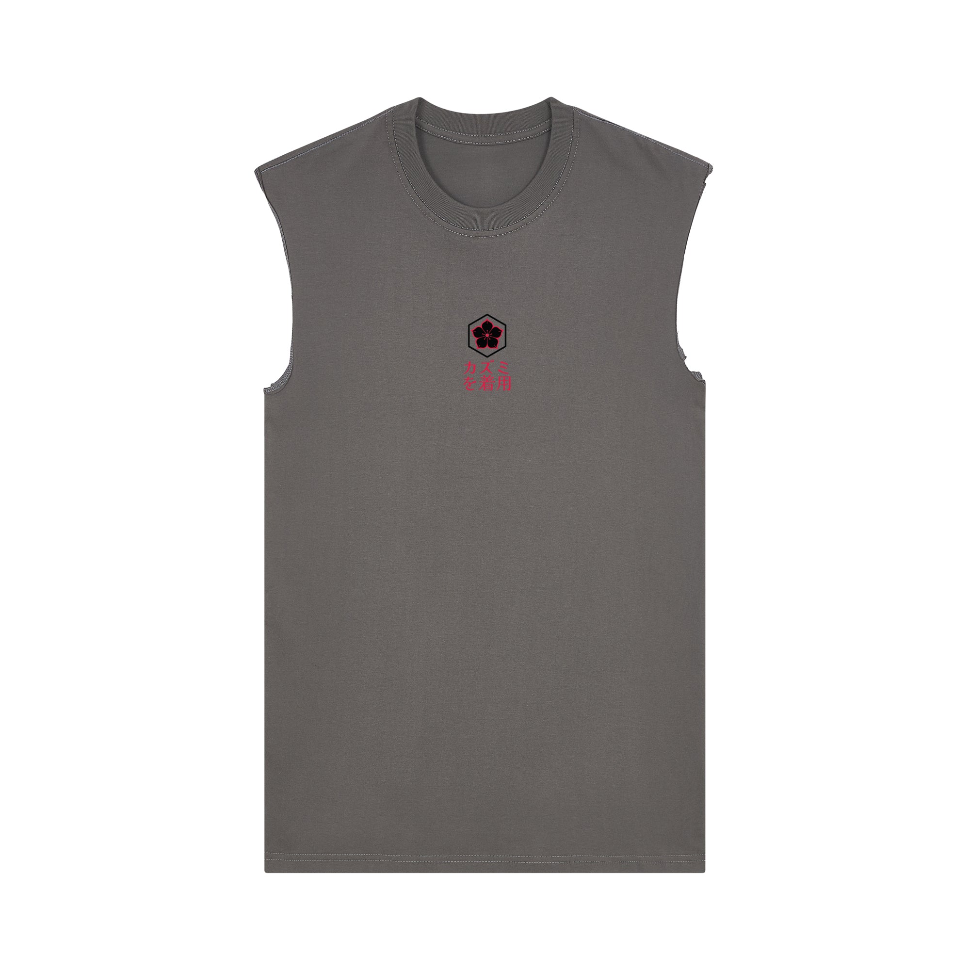 Katana Ikigai Muscle Tee — Gray Front | Wear Kazumi