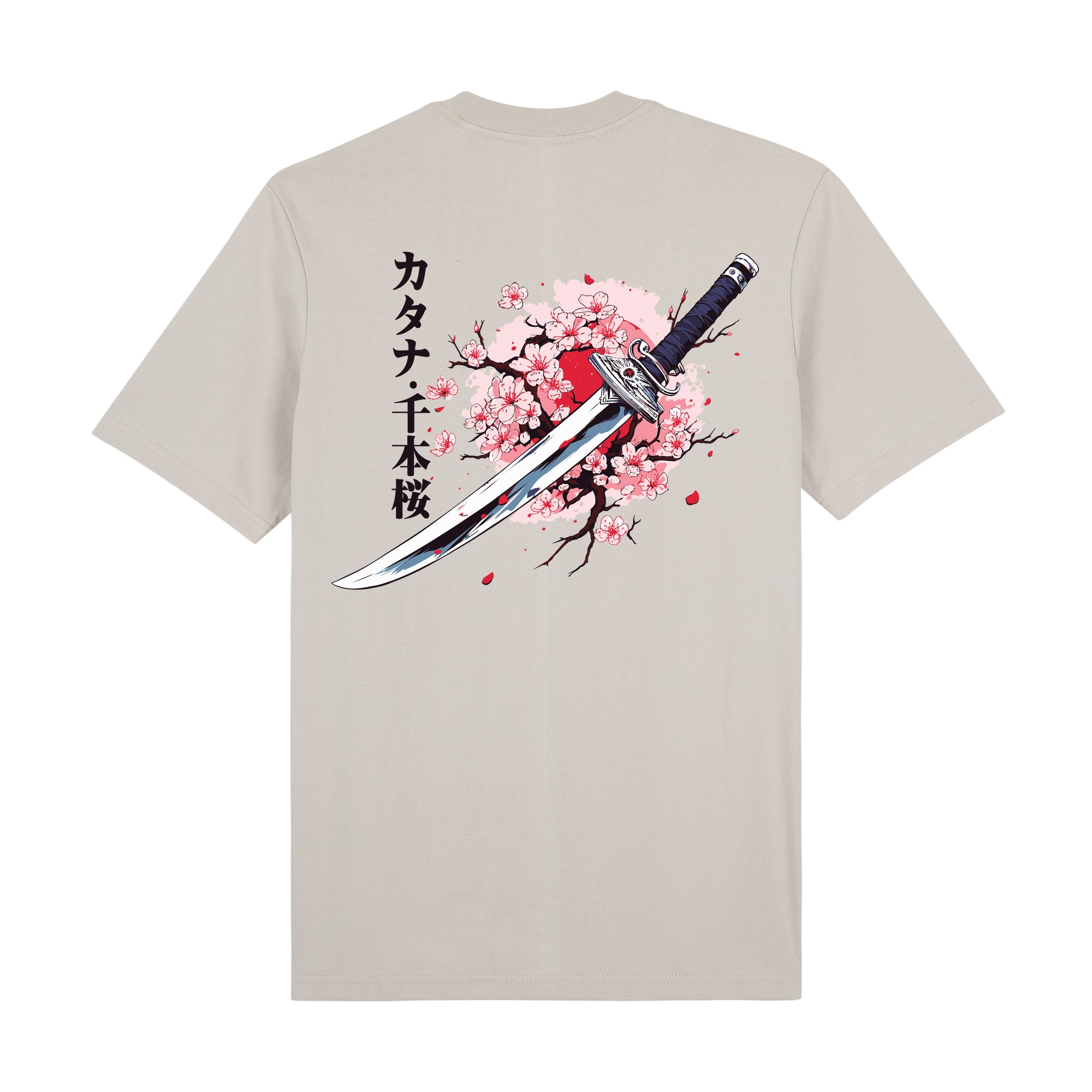 KatanaSakura Premium T-Shirt — Beige Back | Wear Kazumi