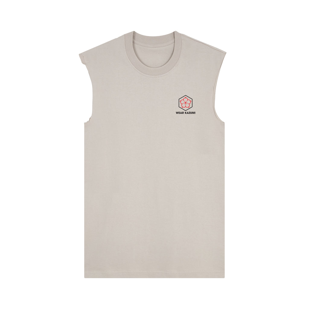 Koi Charm Muscle Tee — Oat Front | Wear Kazumi