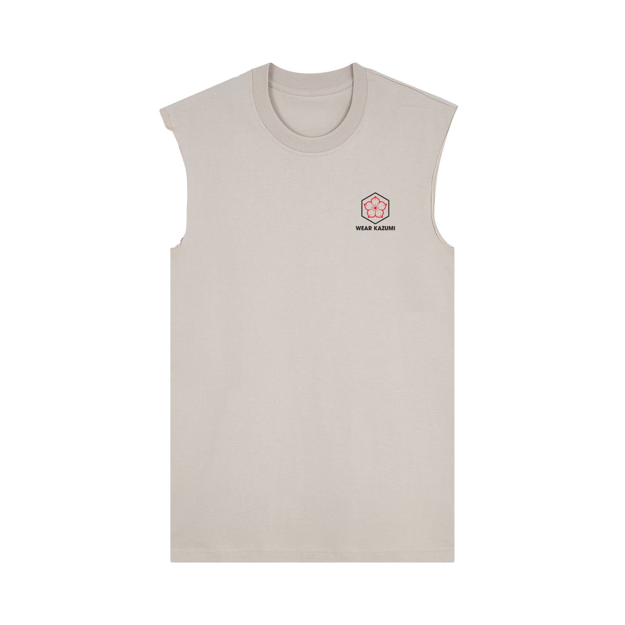Koi Charm Muscle Tee — Oat Front | Wear Kazumi