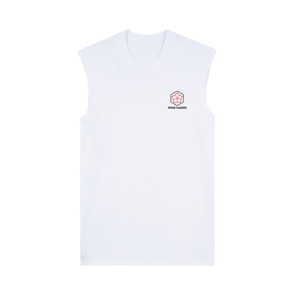 Koi Charm Muscle Tee — White Front | Wear Kazumi