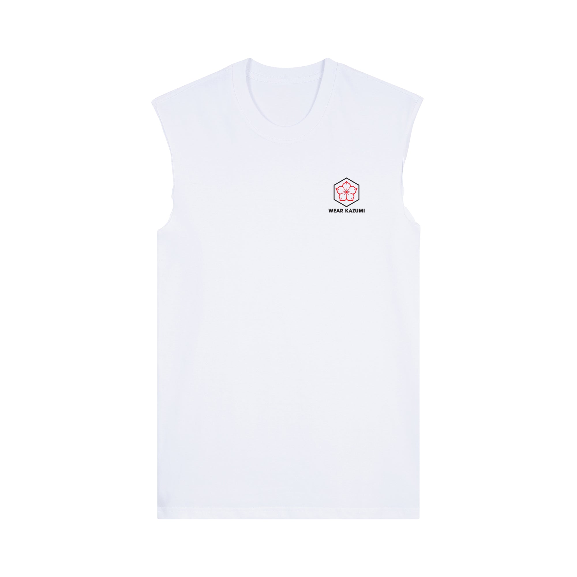 Koi Charm Muscle Tee — White Front | Wear Kazumi