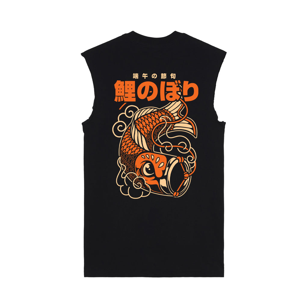 Koi Lantern Muscle Tee — Black Back | Wear Kazumi