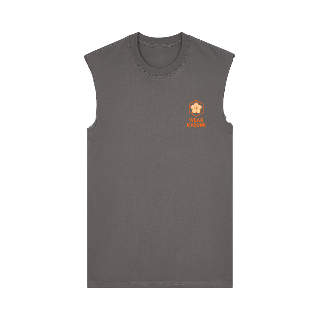 Koi Lantern Muscle Tee — Gray Front | Wear Kazumi