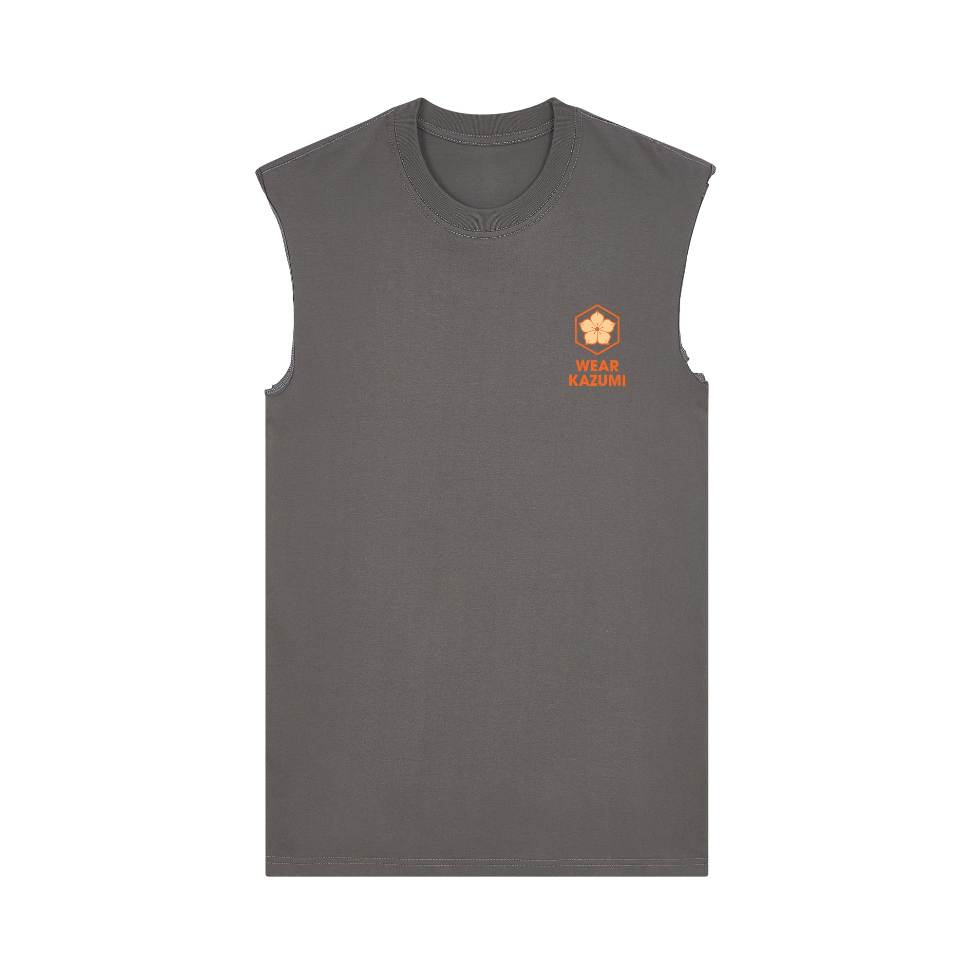 Koi Lantern Muscle Tee — Gray Front | Wear Kazumi
