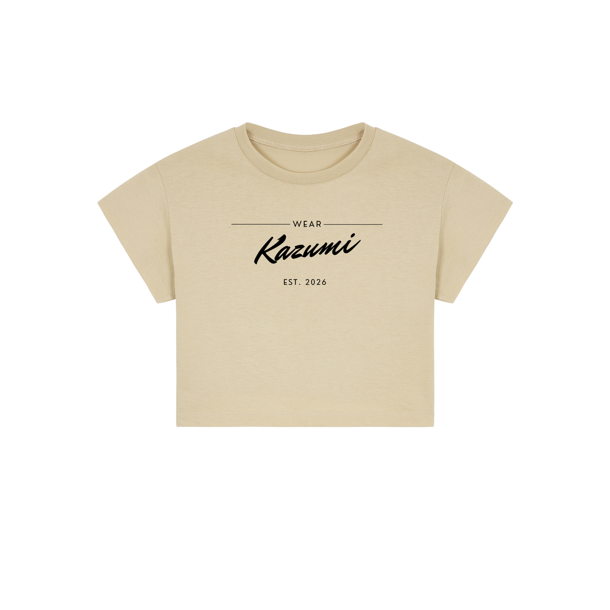 Minimalist Kazumi Crop Top — Beige Front | Wear Kazumi