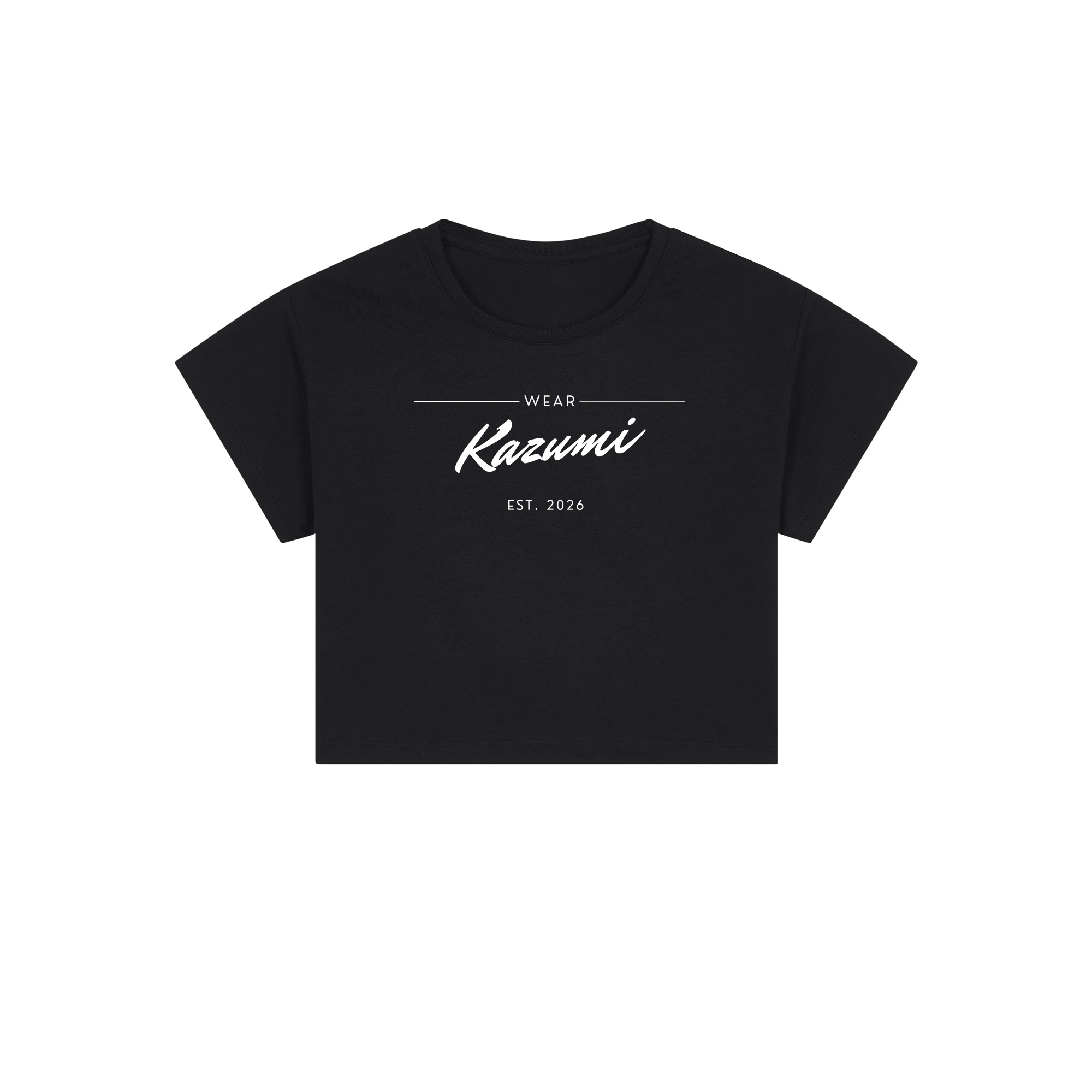Minimalist Kazumi Crop Top — Black Front | Wear Kazumi