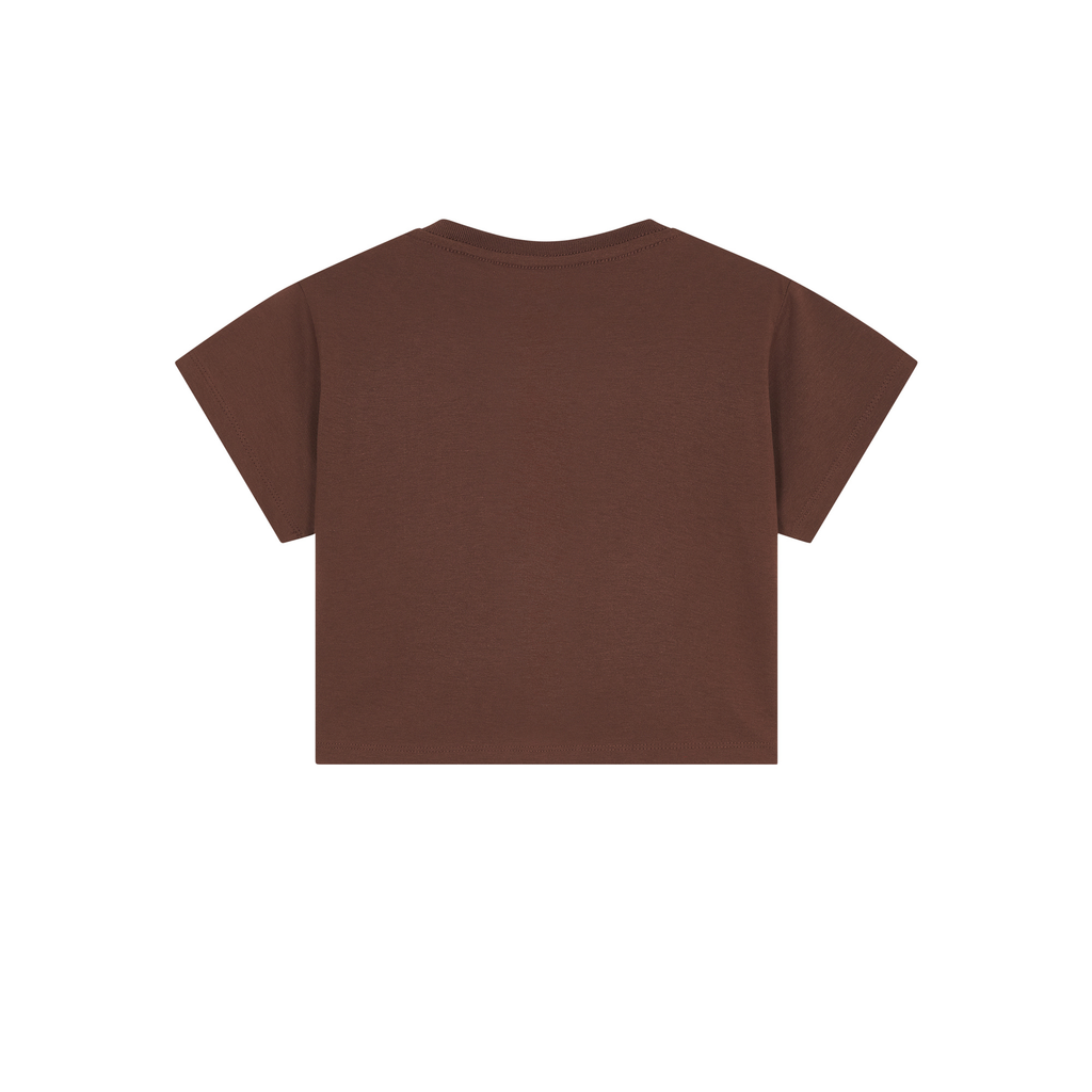 Minimalist Kazumi Crop Top — Choco Brown Back | Wear Kazumi