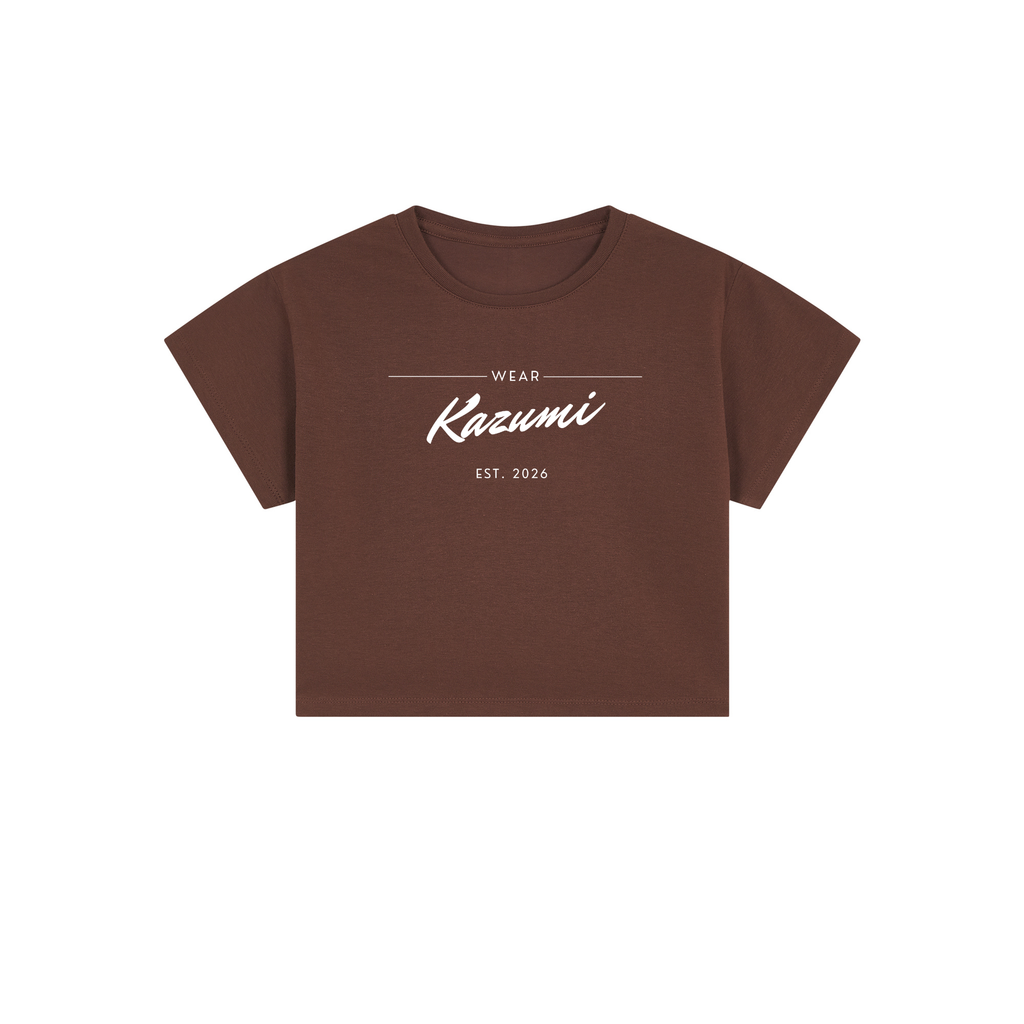 Minimalist Kazumi Crop Top — Choco Brown Front | Wear Kazumi