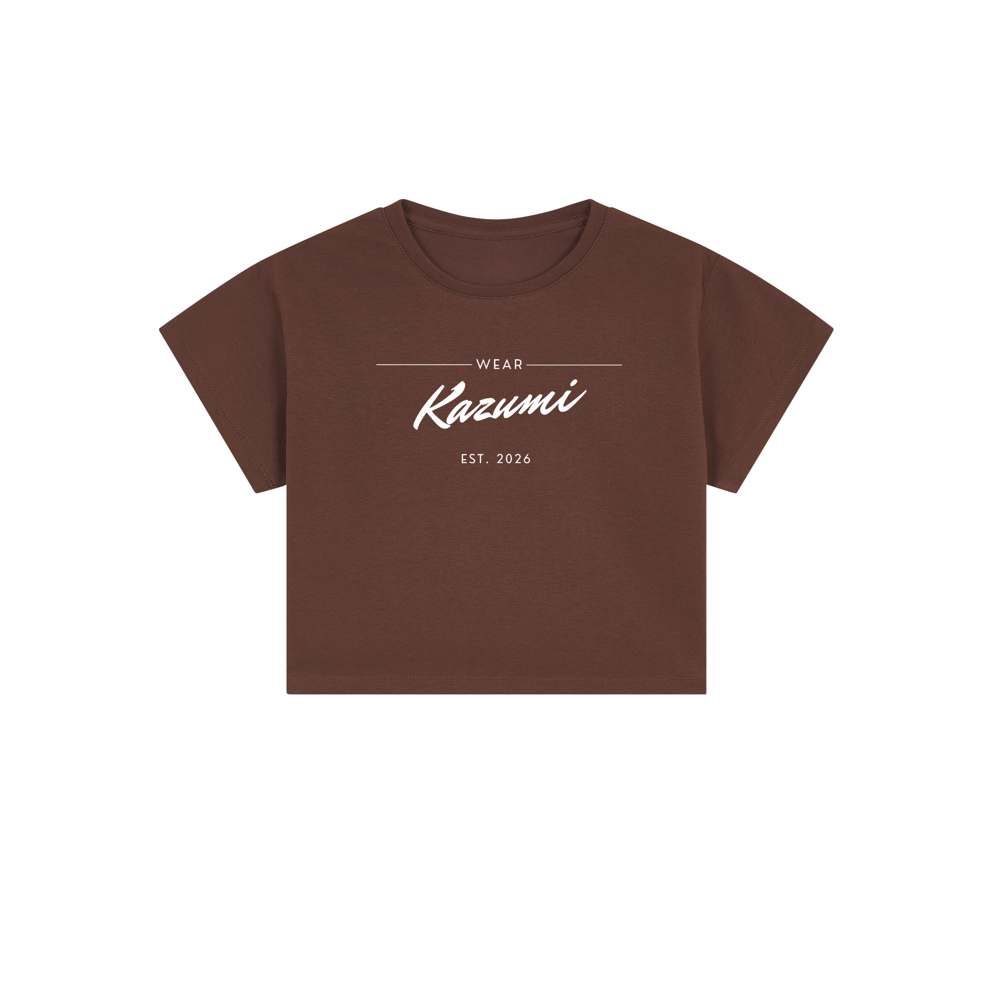 Minimalist Kazumi Crop Top — Choco Brown Front | Wear Kazumi