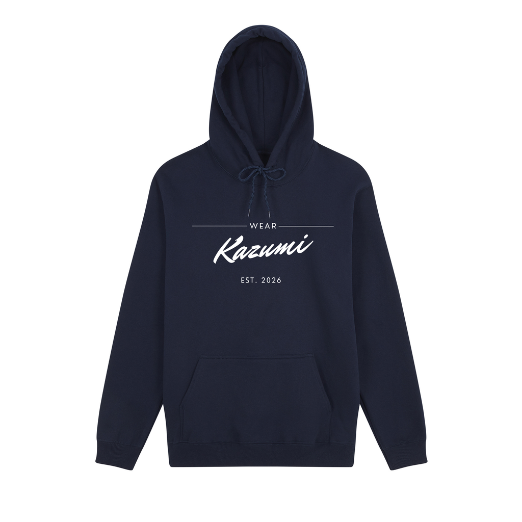 Minimalist Kazumi Hoodie — Navy Front | Wear Kazumi